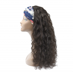 #1b Brazilian Virgin Human Hair Head Band Wig Indian Curly