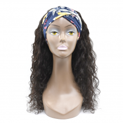 #1b Brazilian Virgin Human Hair Head Band Wig Indian Curly