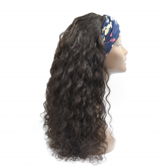 #1b Brazilian Virgin Human Hair Head Band Wig Indian Curly
