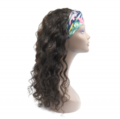 #1b Brazilian Virgin Human Hair Head Band Wig Deep Wave