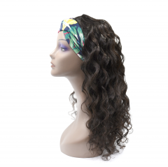 #1b Brazilian Virgin Human Hair Head Band Wig Deep Wave