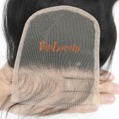#1b Brazilian Virgin Human Hair 4x4 Lace Closure Loose Wave