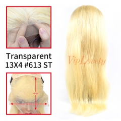 #613 Blonde European Raw Human Hair 13x4 Frontal Wig straight