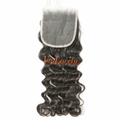 HD Lace Raw Human Hair Bundle with 4×4 Closure Deep Wave