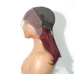 Straight 99j Color Transparent Lace 13X4 Bob Wig