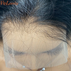 Natural #1b Brazilian Raw Human Hair Transparent 13x6 Wig Deep Wave