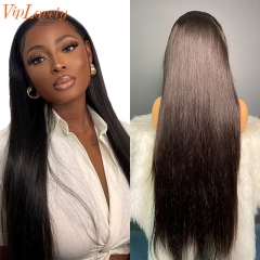 Natural #1b Brazilian Virgin Human Hair 13x4 frontal wig straight