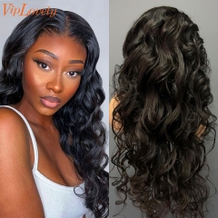 #1b Brazilian Raw Human Hair 13x4 Frontal wig loose wave