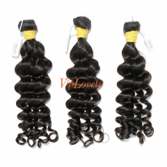 #1b Brazilian Raw Human Hair Weft loose wave