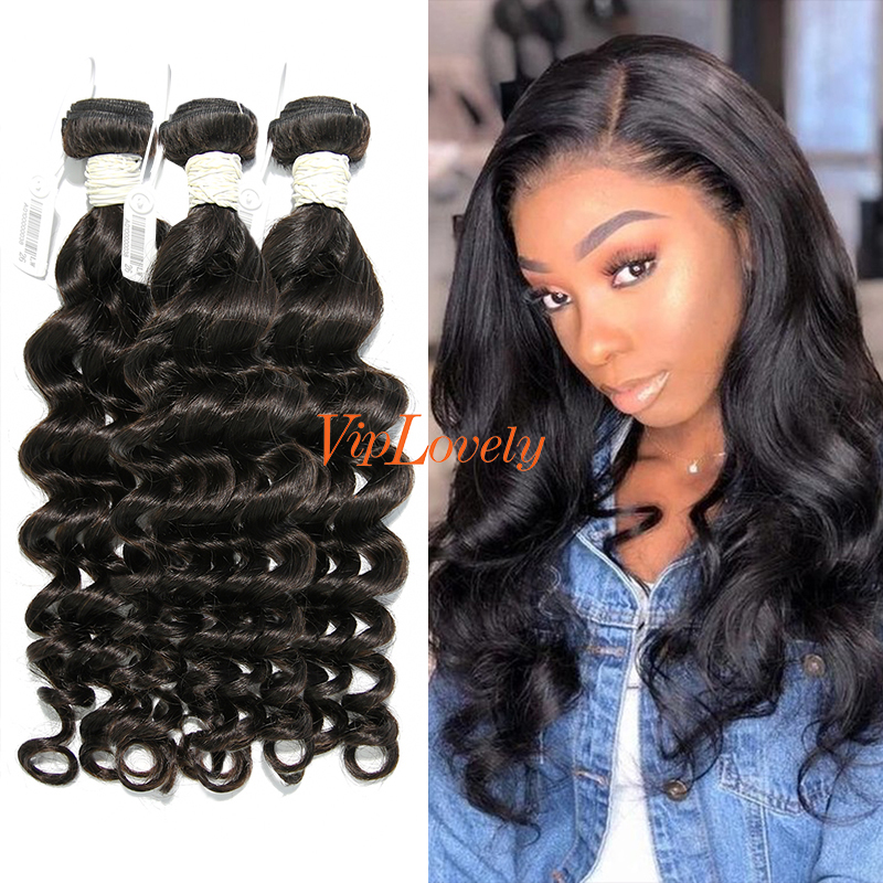 #1b Indian Virgin Human Hair Weft loose wave