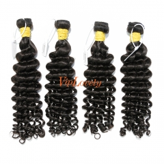 HD Lace Raw Human Hair Bundle with 13×4 Frontal Deep Wave