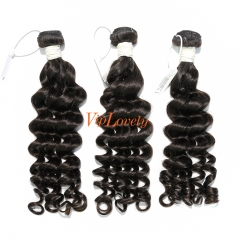 #1b Brazilian Virgin Human Hair Bundle with 5×5 Lace closure Loose Wave