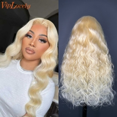#613 Blonde European Raw Human Hair 5×5 closure wig body wave